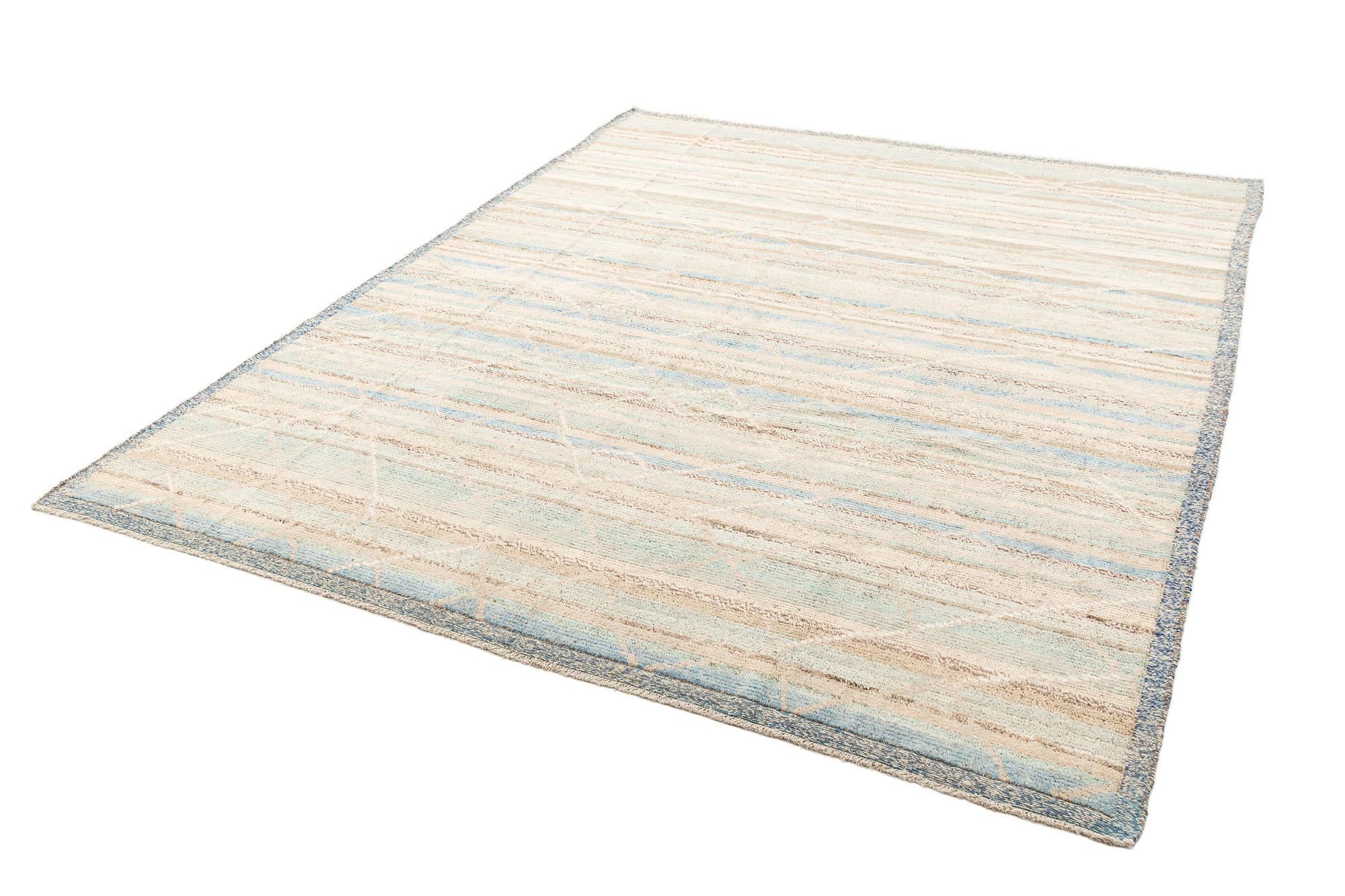 9' 6 x 11' 9 Hand Knotted Beni Marok Rug