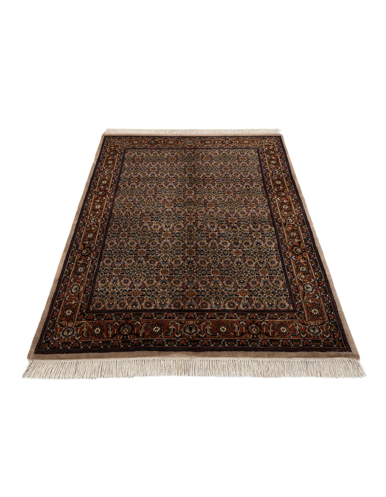 4' 2 x 6' 6 Hand Knotted Bidjar Oriental Wool Rug