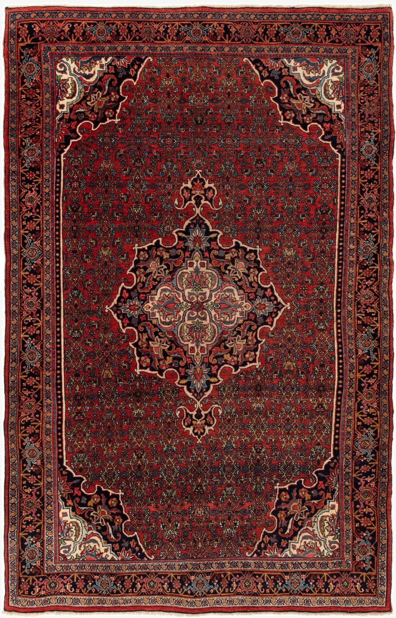4' 7 x 7'  Hand Knotted Bidjar Persian Rug