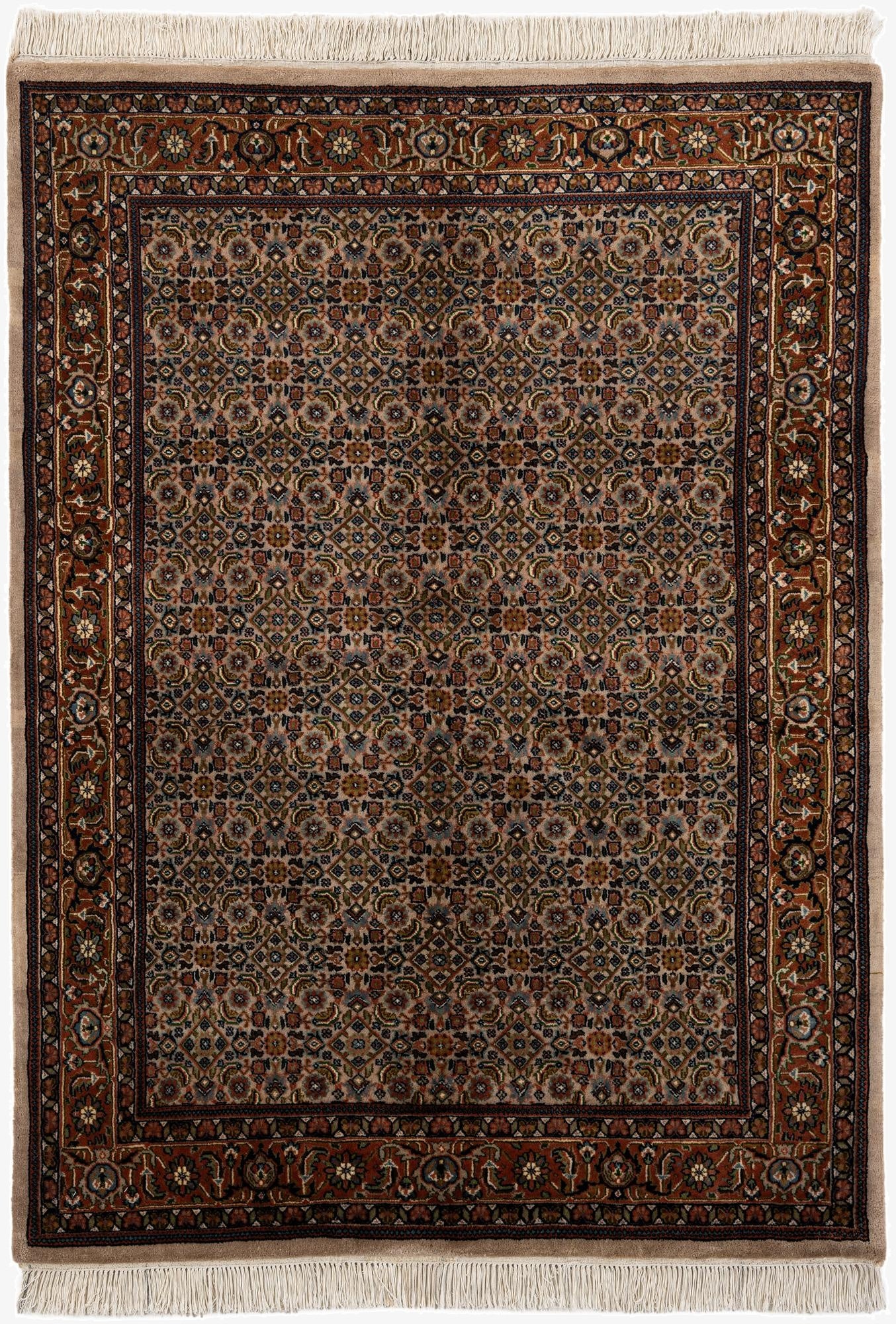 4' 2 x 6' 6  Hand Knotted Bidjar Oriental Wool Rug
