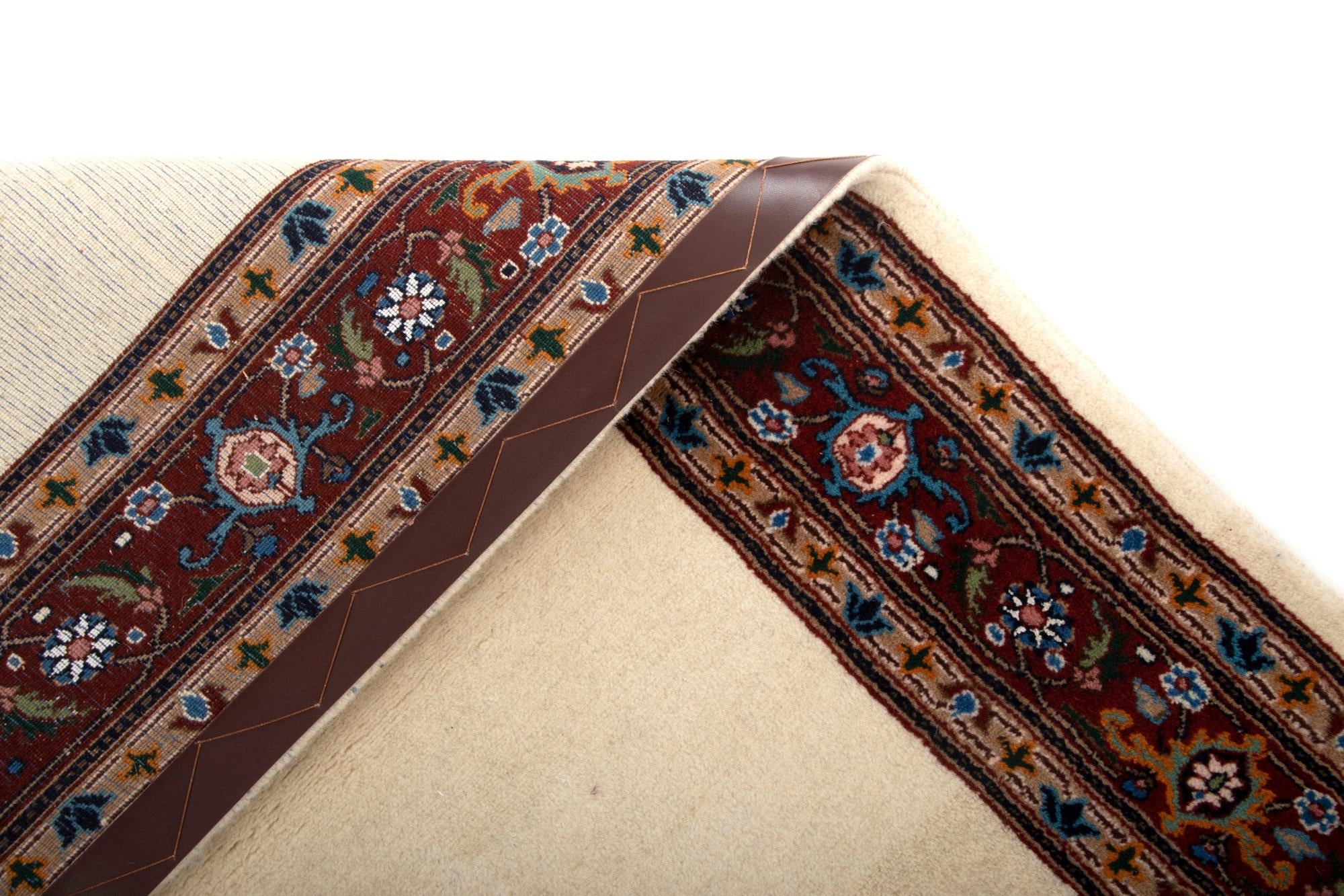 3' 4 x 4' 11 Hand Knotted Birjend Persian Wool Rug