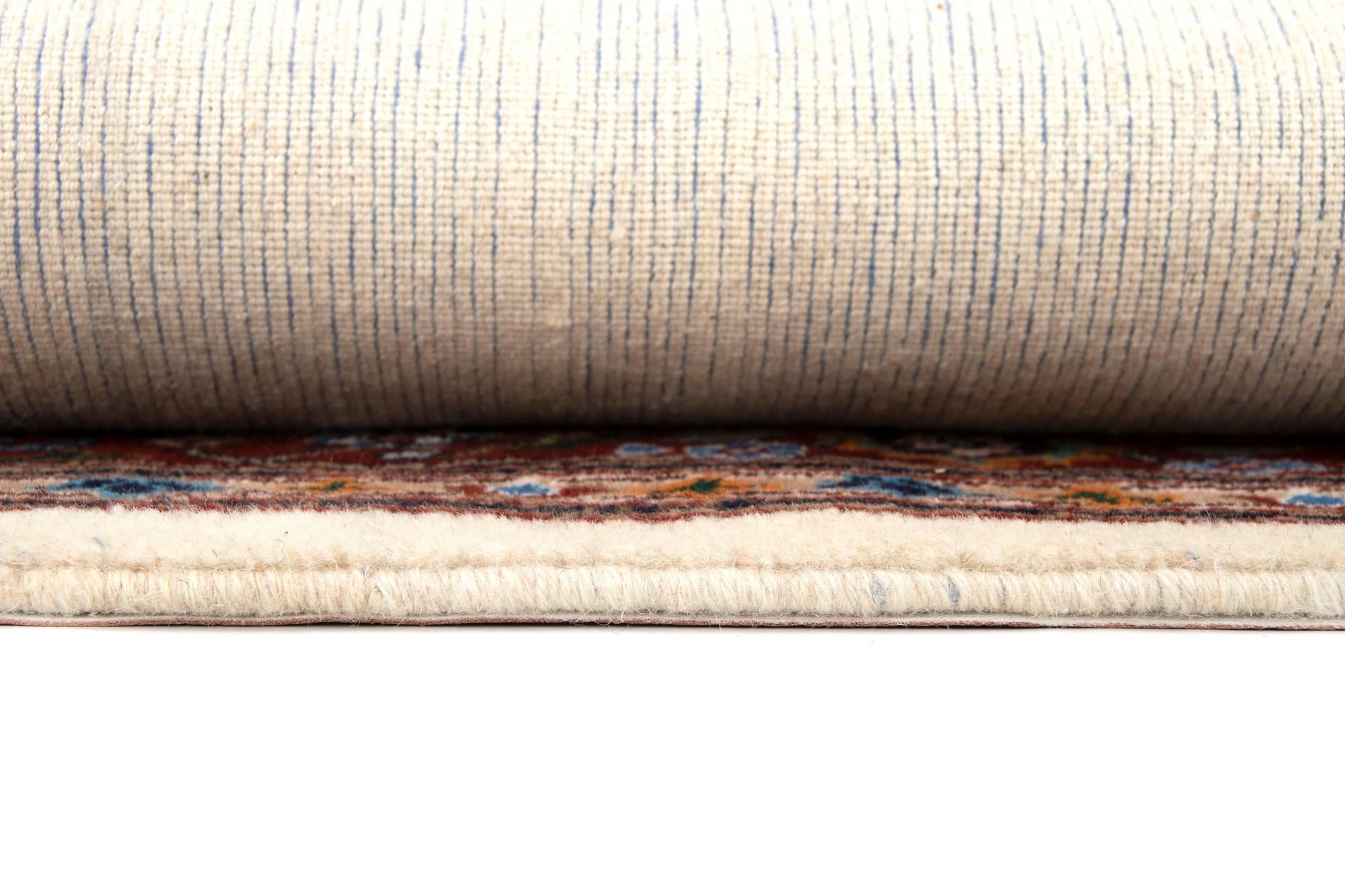3' 4 x 4' 11 Hand Knotted Birjend Persian Wool Rug