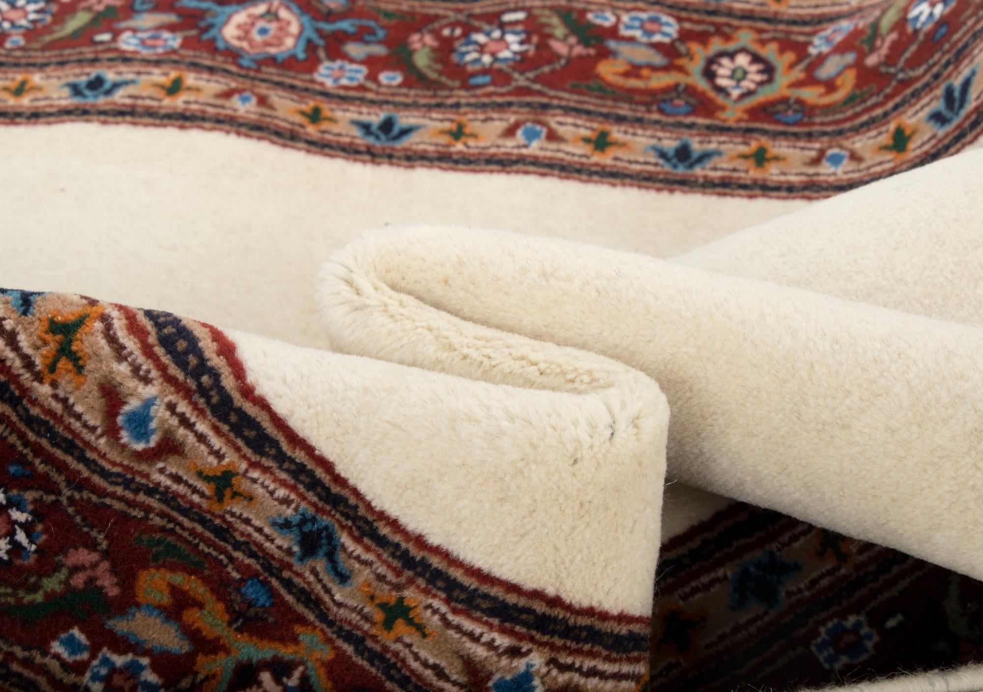3' 4 x 4' 11 Hand Knotted Birjend Persian Wool Rug