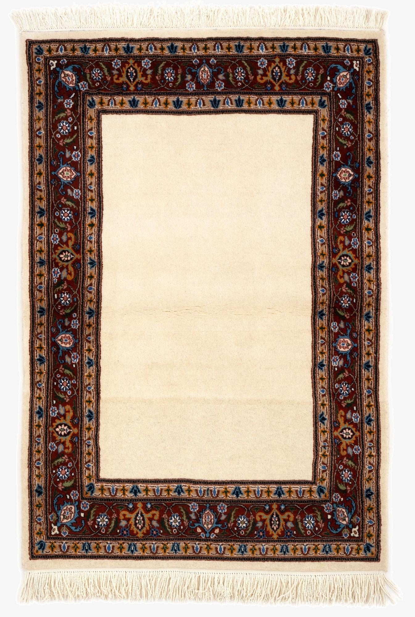 3' 4 x 4' 11  Hand Knotted Birjend Persian Wool Rug