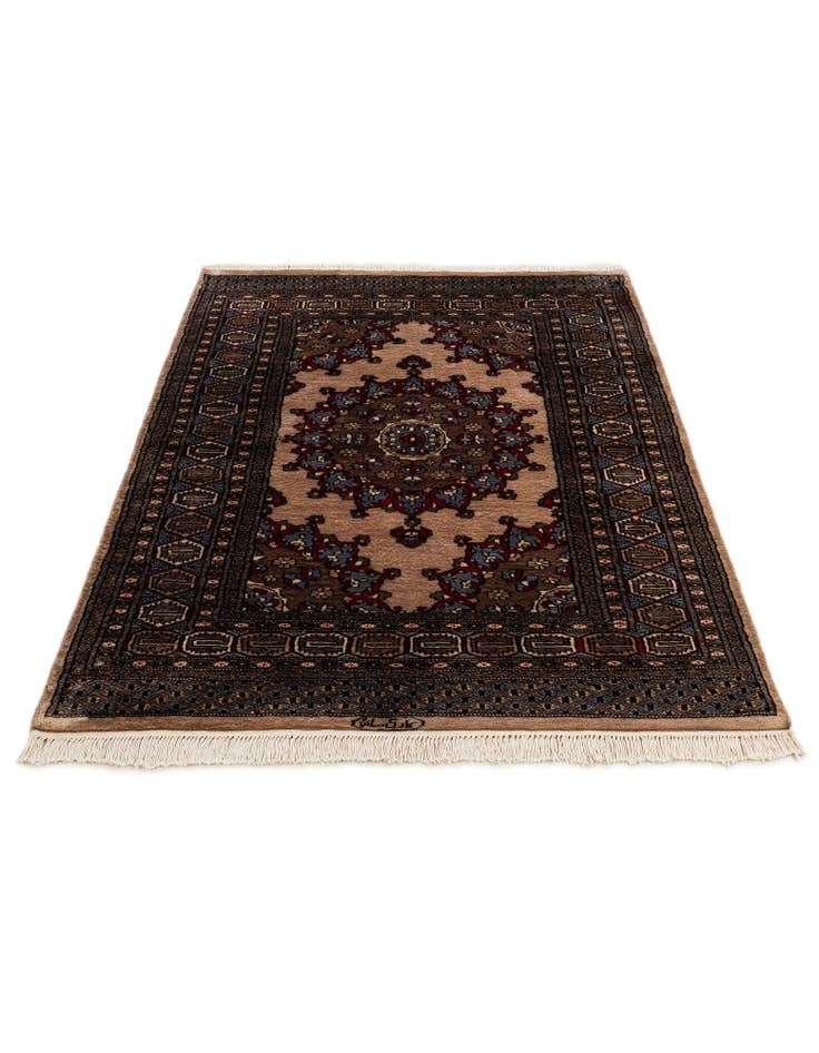 Detail image of 4' 2 x 6' 5 Hand Knotted Bokhara Oriental Wool Rug
