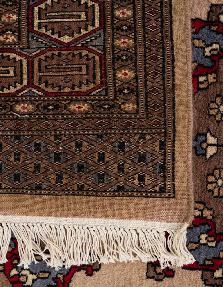 Detail image of 4' 2 x 6' 5  Hand Knotted Bokhara Oriental Wool Rug