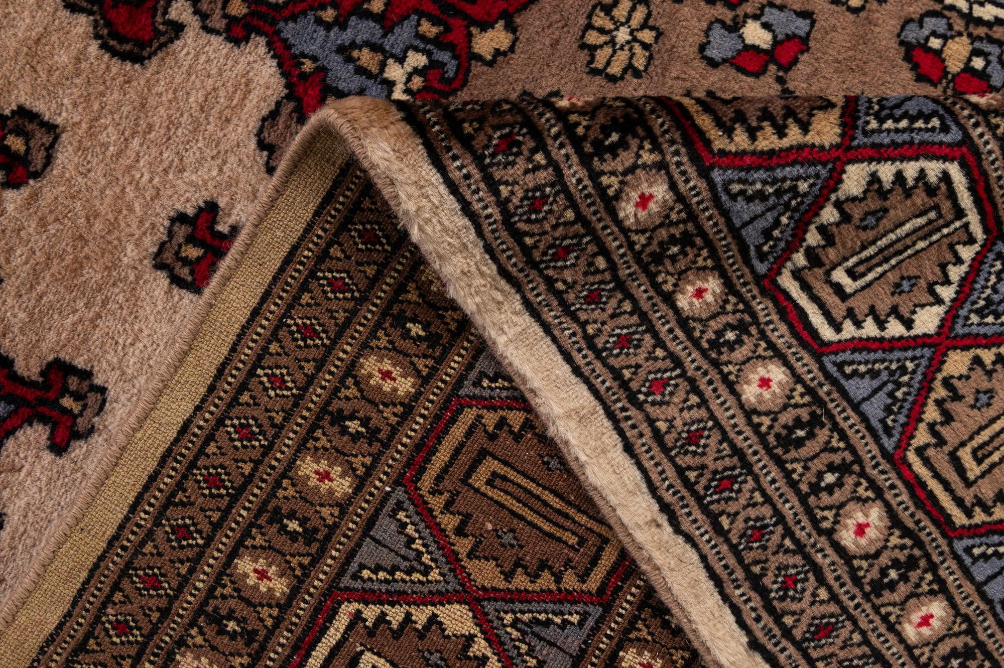 4' 2 x 6' 5 Hand Knotted Bokhara Oriental Wool Rug