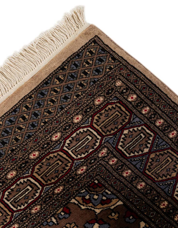 Detail image of 4' 2 x 6' 5  Hand Knotted Bokhara Oriental Wool Rug