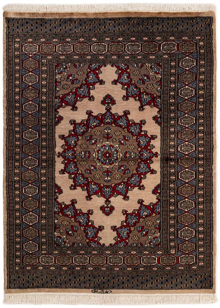 4' 2 x 6' 5 Hand Knotted Bokhara Oriental Wool Rug