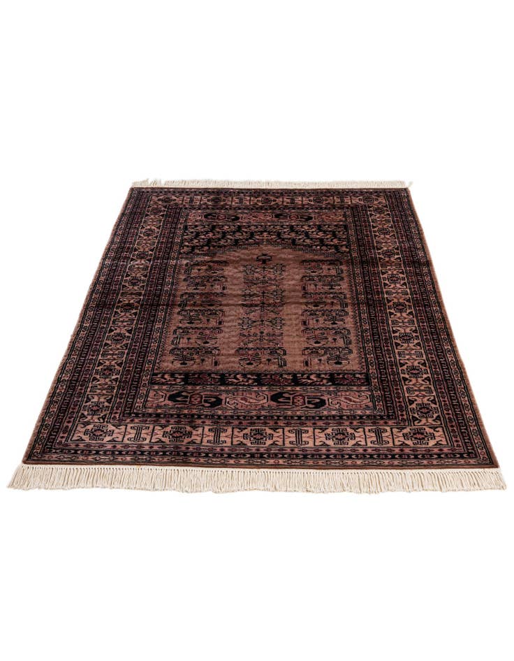 Detail image of 4' 1 x 6' Hand Knotted Bokhara Oriental Wool Rug