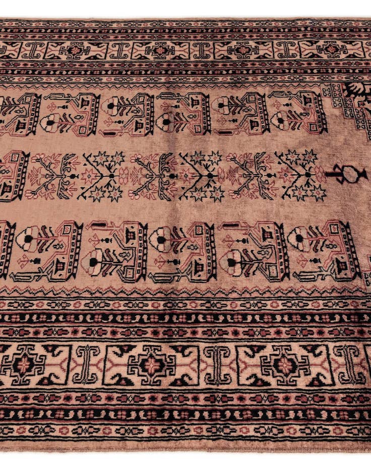 Detail image of 4' 1 x 6'  Hand Knotted Bokhara Oriental Wool Rug