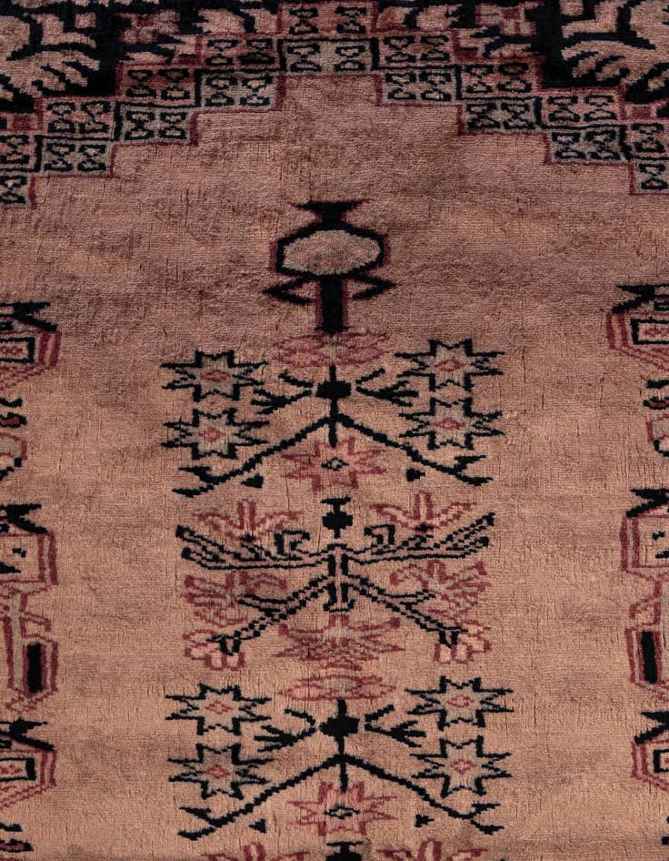 Detail image of 4' 1 x 6'  Hand Knotted Bokhara Oriental Wool Rug