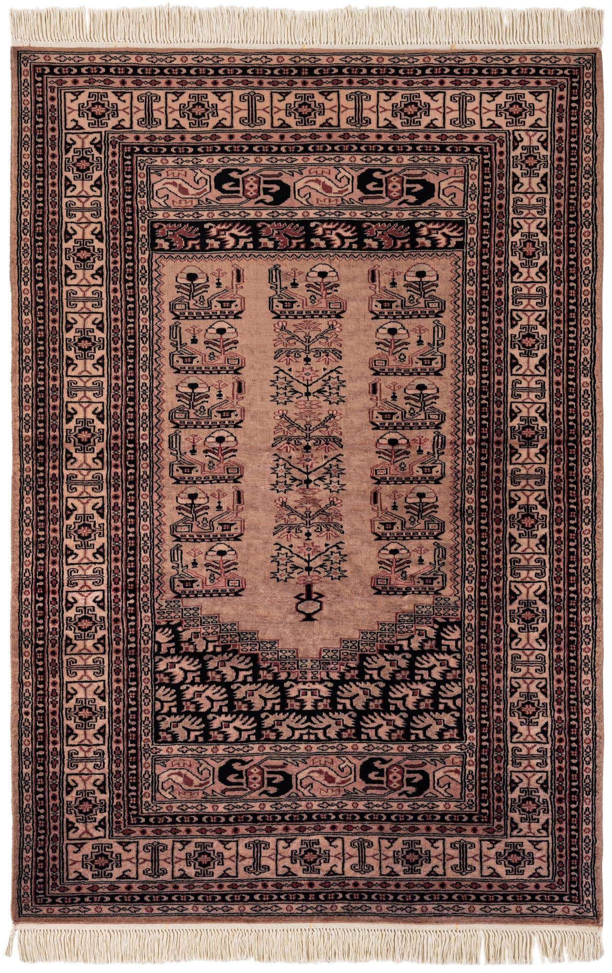 4' 1 x 6' Hand Knotted Bokhara Oriental Wool Rug