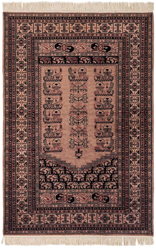 4' 1 x 6' Hand Knotted Bokhara Oriental Wool Rug