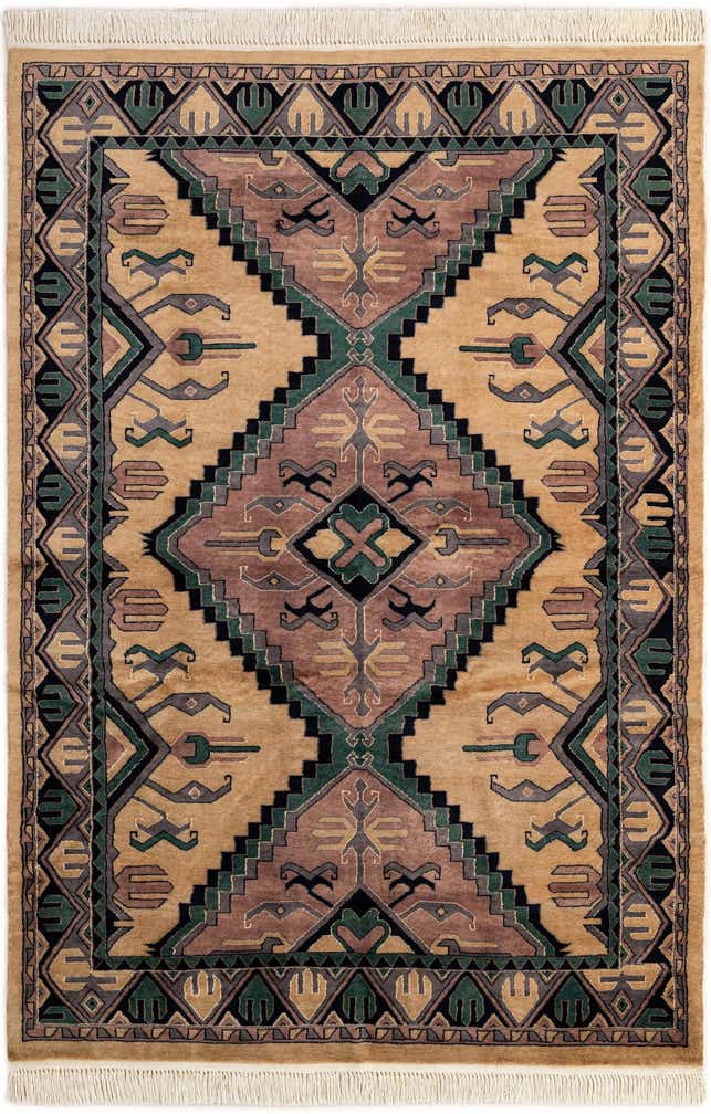 5' 2 x 7' 8 Hand Knotted Bokhara Oriental Rug