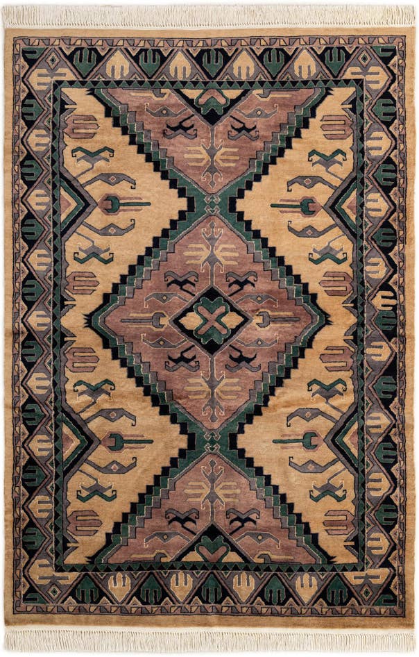 Detail image of 5' 2 x 7' 8 Hand Knotted Bokhara Oriental Rug