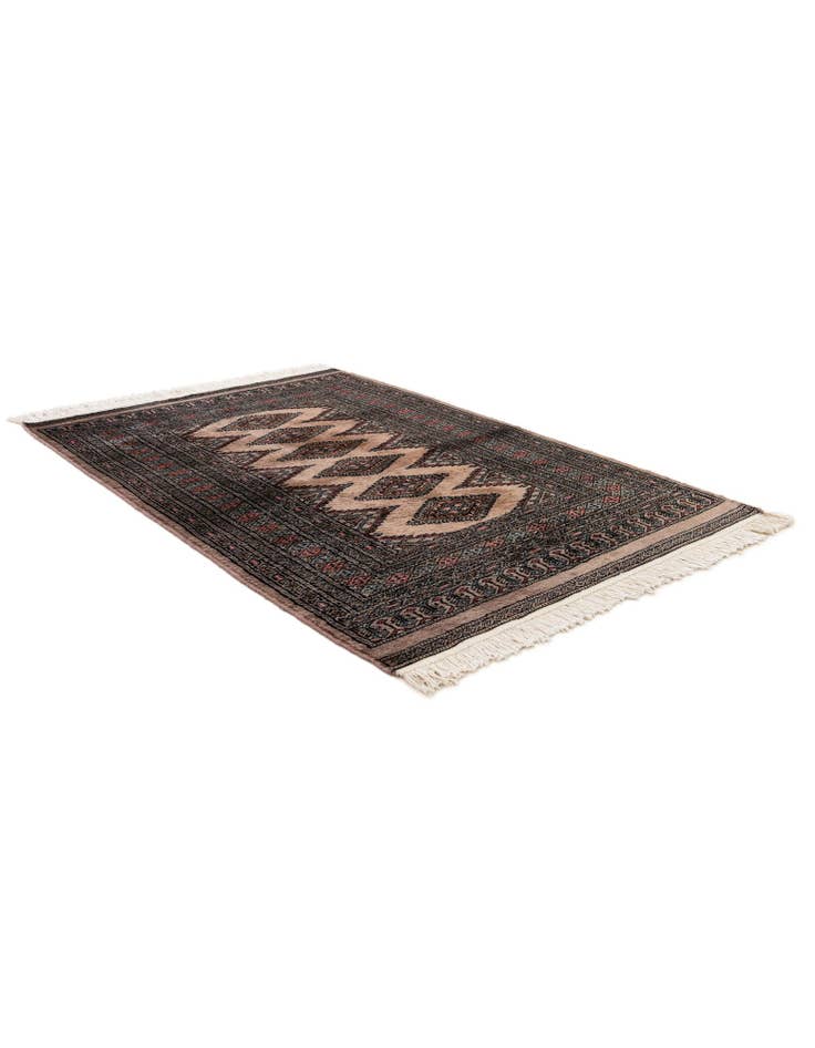 Detail image of 3' 3 x 4' 11  Hand Knotted Bokhara Oriental Wool Rug