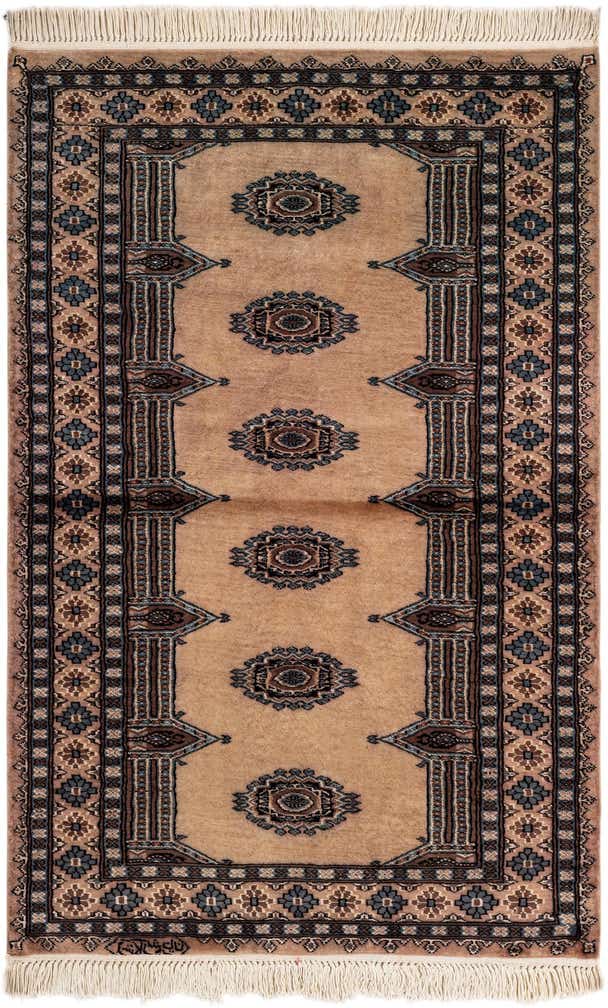 3' 4 x 5' 1 Hand Knotted Bokhara Oriental Rug