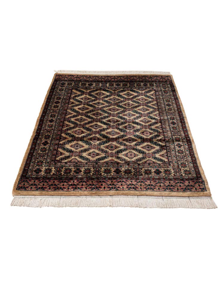 Detail image of 4' 2 x 5' 11 Hand Knotted Bokhara Oriental Wool Rug