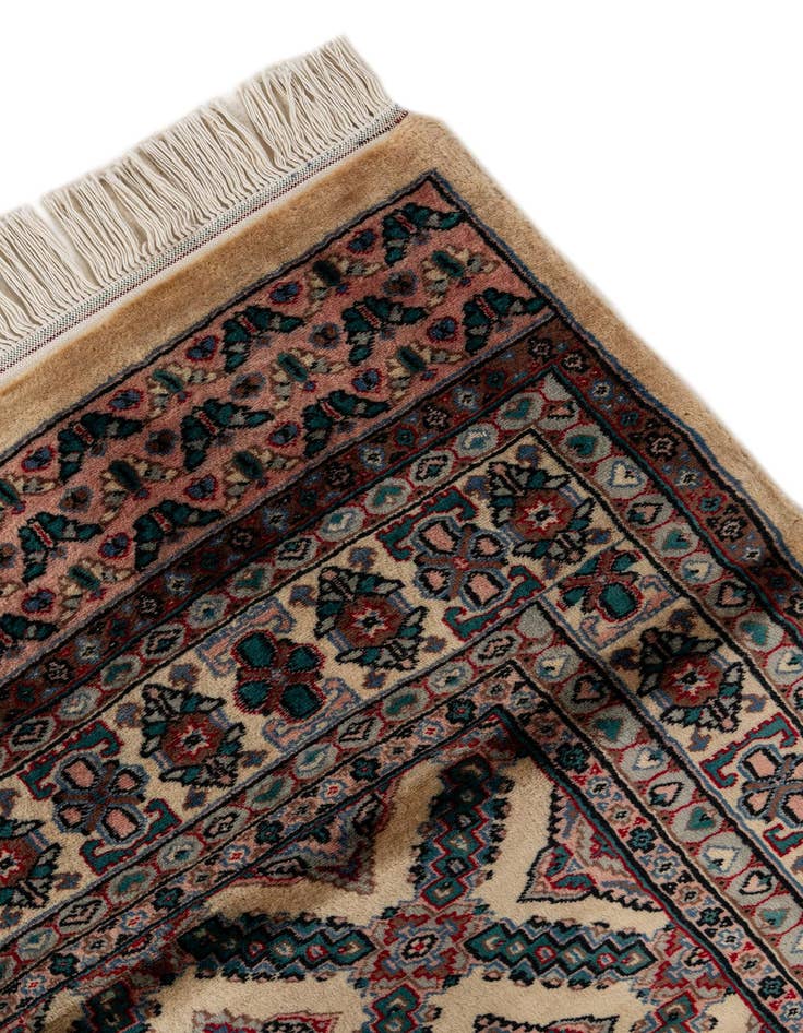 Detail image of 4' 2 x 5' 11  Hand Knotted Bokhara Oriental Wool Rug