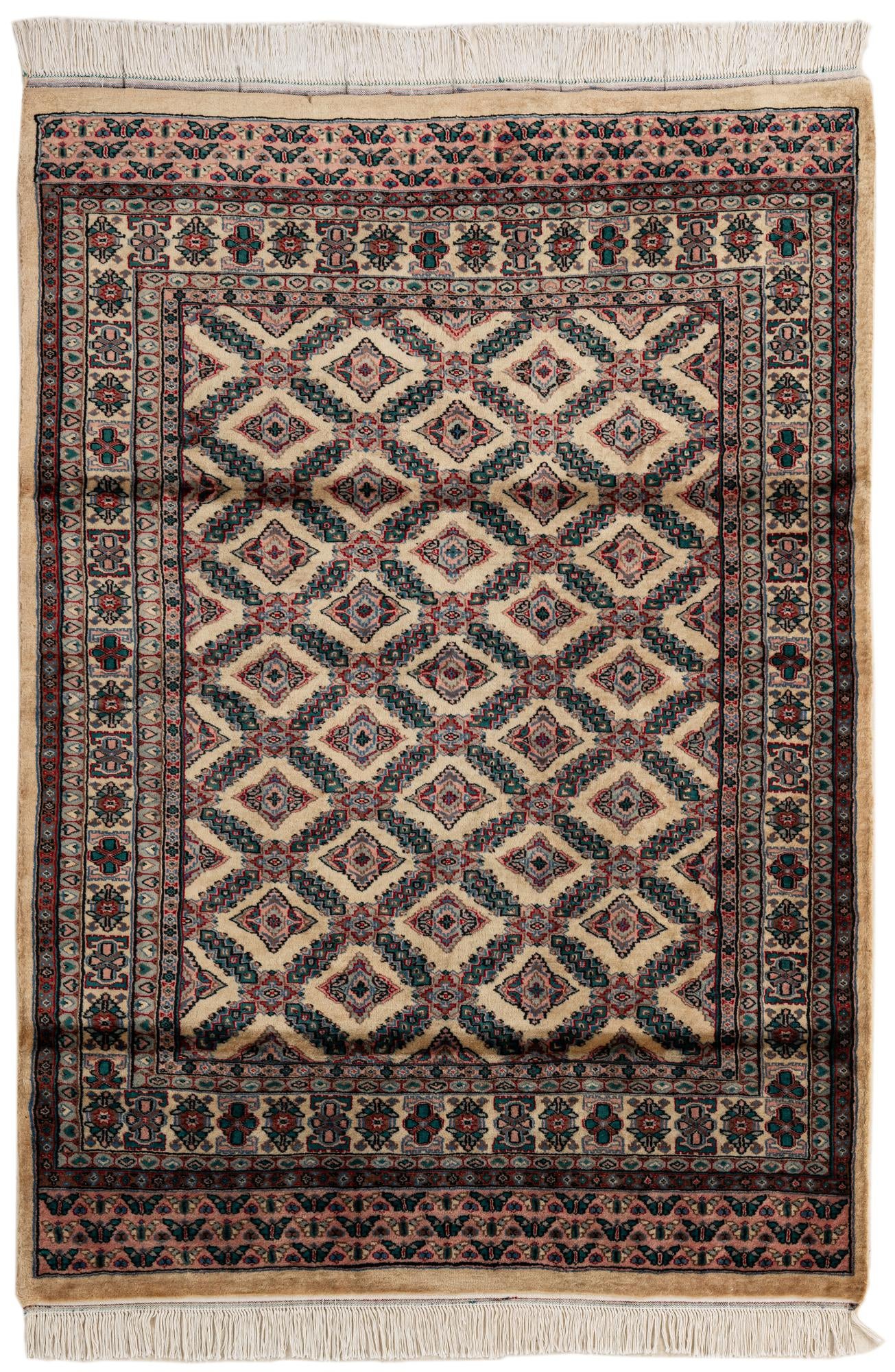 4' 2 x 5' 11 Hand Knotted Bokhara Oriental Wool Rug