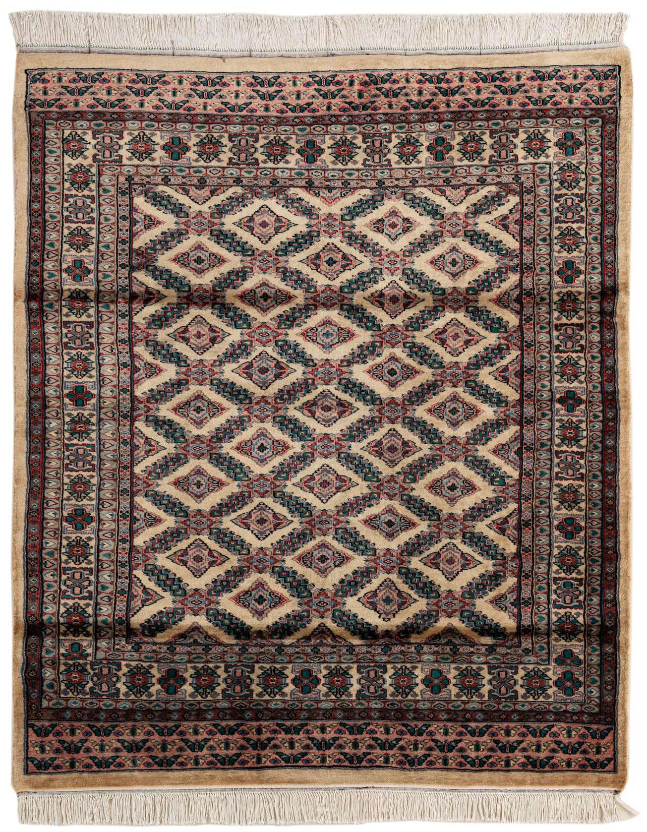 4' 2 x 5' 11 Hand Knotted Bokhara Oriental Wool Rug
