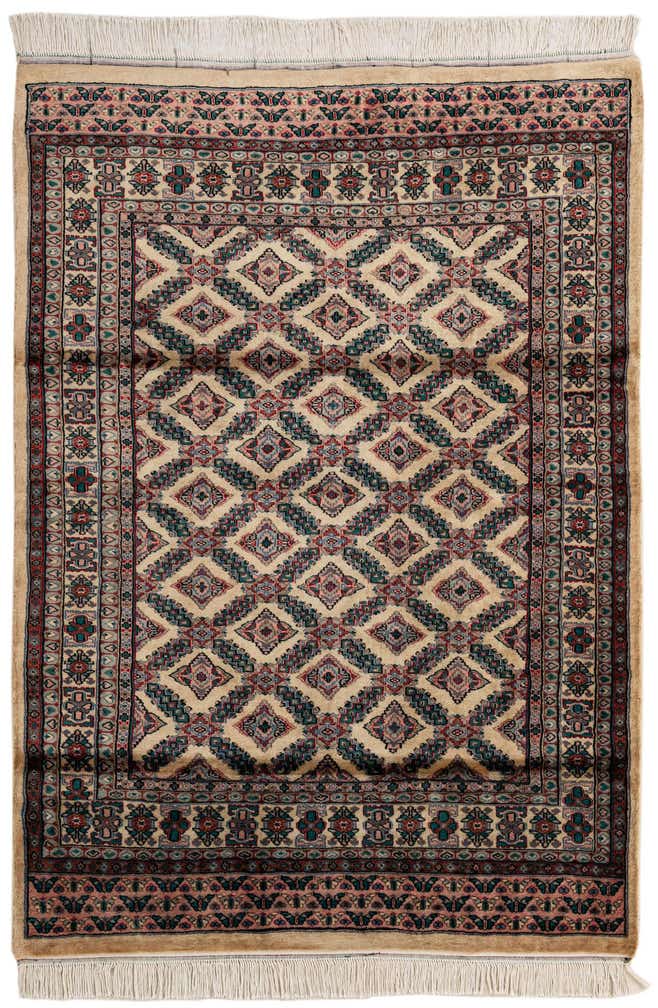 4' 2 x 5' 11 Hand Knotted Bokhara Oriental Wool Rug