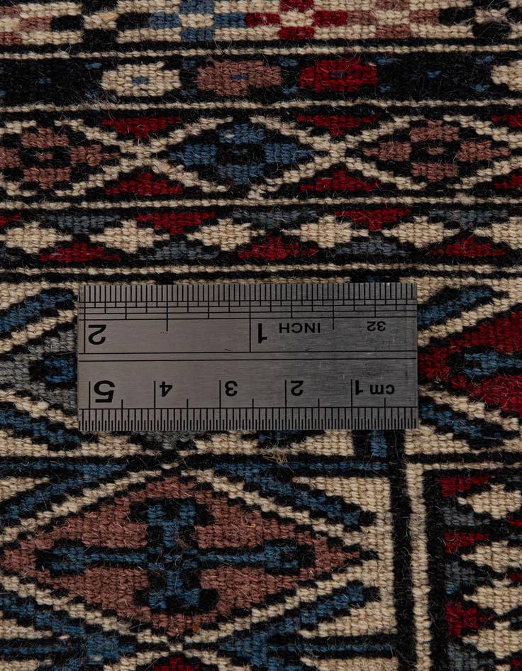 Detail image of 4' 1 x 6' Hand Knotted Bokhara Oriental Wool Rug