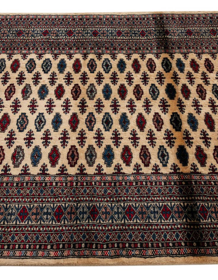 Detail image of 4' 1 x 6' Hand Knotted Bokhara Oriental Wool Rug