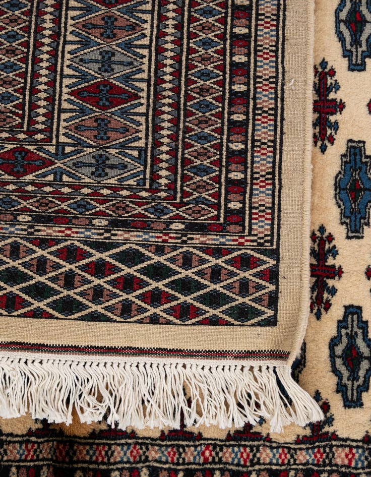 Detail image of 4' 1 x 6' Hand Knotted Bokhara Oriental Wool Rug