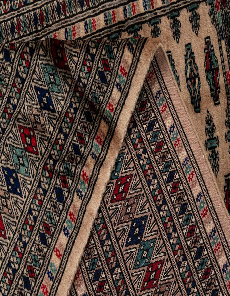Detail image of 4' 4 x 6'  Hand Knotted Bokhara Oriental Wool Rug