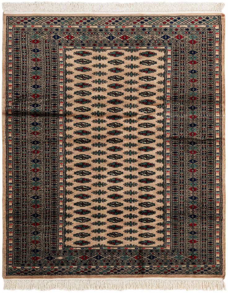 Detail image of 4' 4 x 6' Hand Knotted Bokhara Oriental Wool Rug