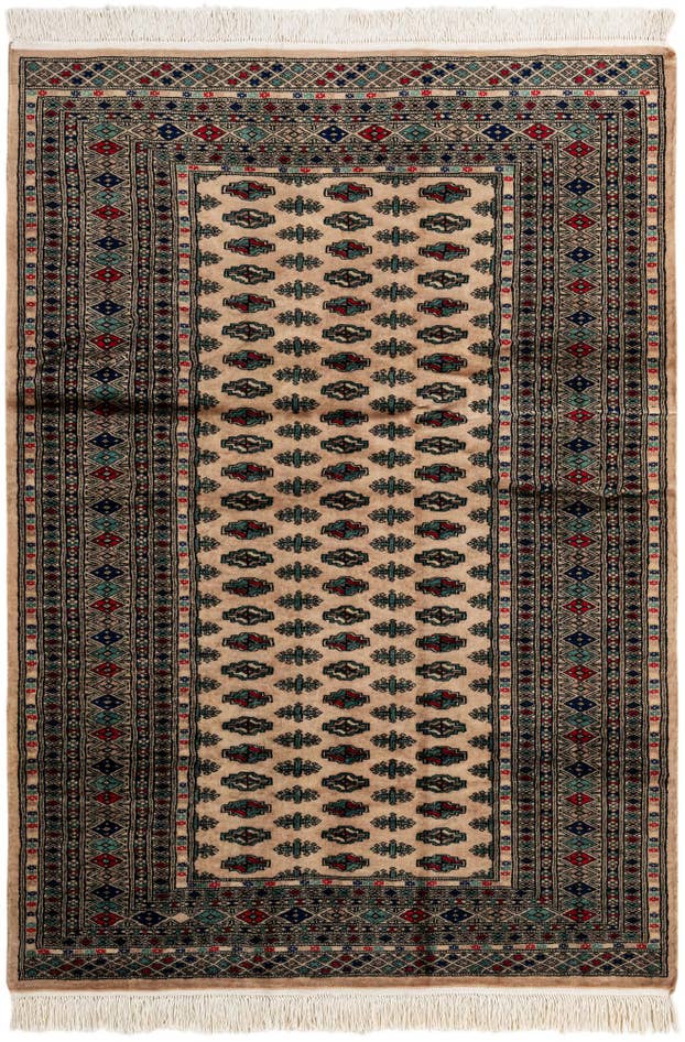Detail image of 4' 4 x 6' Hand Knotted Bokhara Oriental Wool Rug