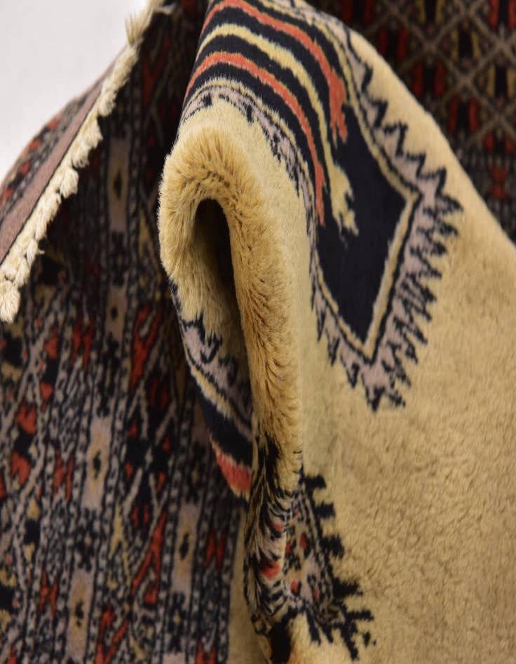 Detail image of 4' 3 x 6' Hand Knotted Bokhara Oriental Wool Rug