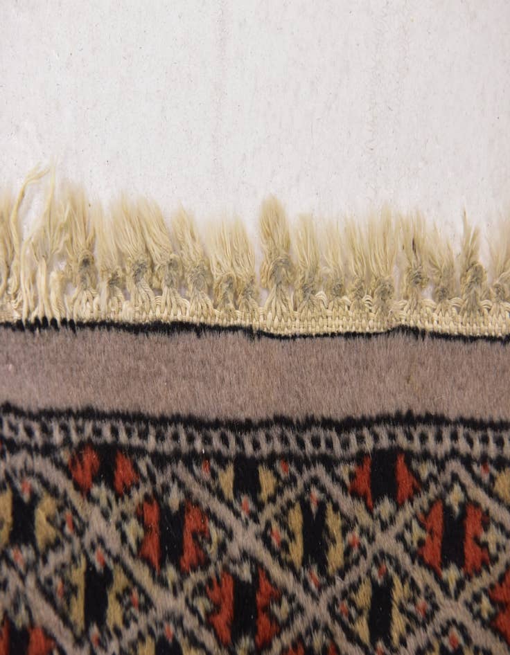 Detail image of 4' 3 x 6' Hand Knotted Bokhara Oriental Wool Rug