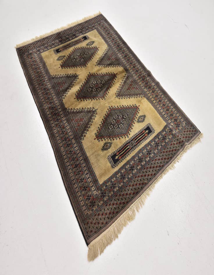 Detail image of 4' 3 x 6' Hand Knotted Bokhara Oriental Wool Rug