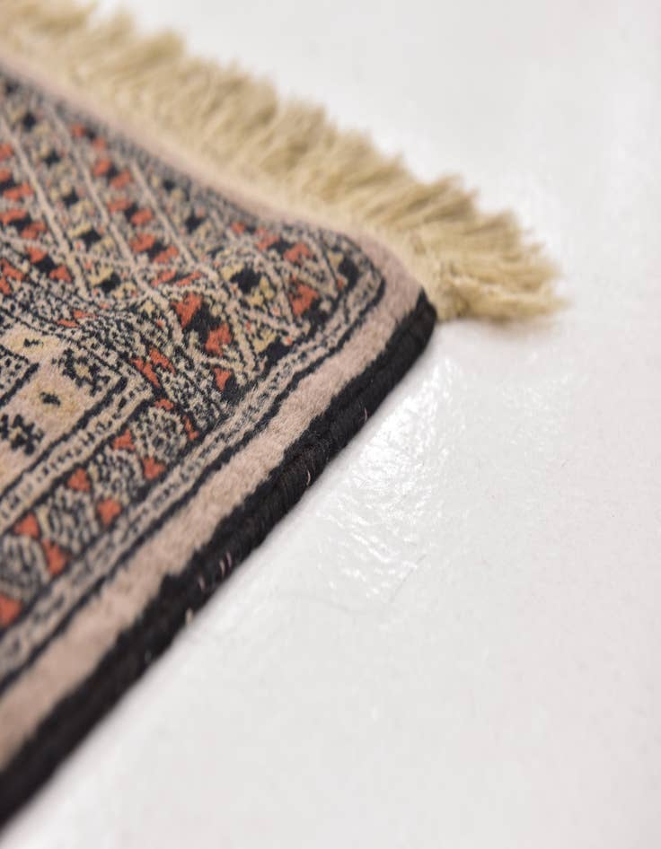 Detail image of 4' 3 x 6' Hand Knotted Bokhara Oriental Wool Rug