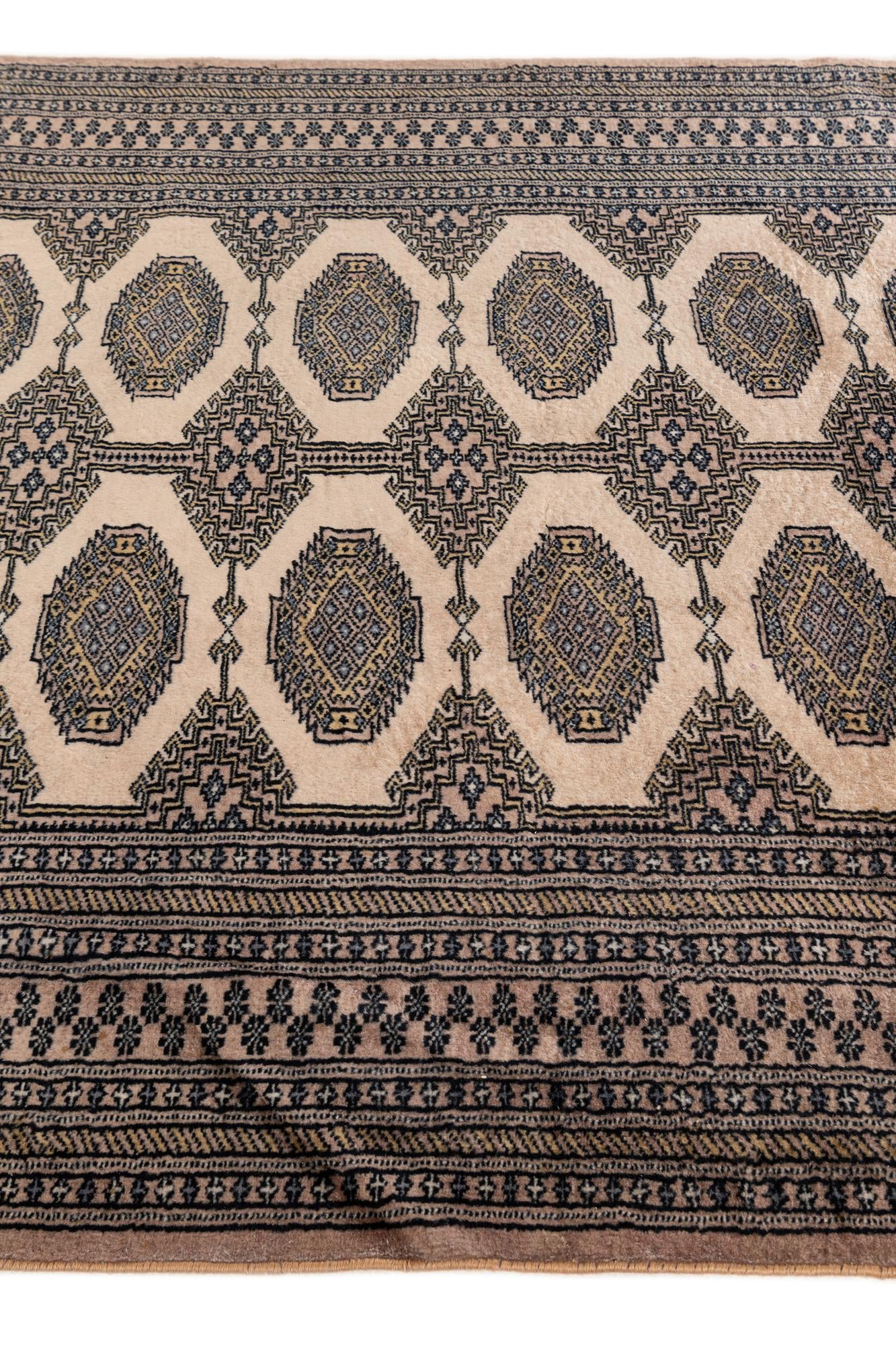 4' 3 x 6' 2 Hand Knotted Bokhara Oriental Wool Rug
