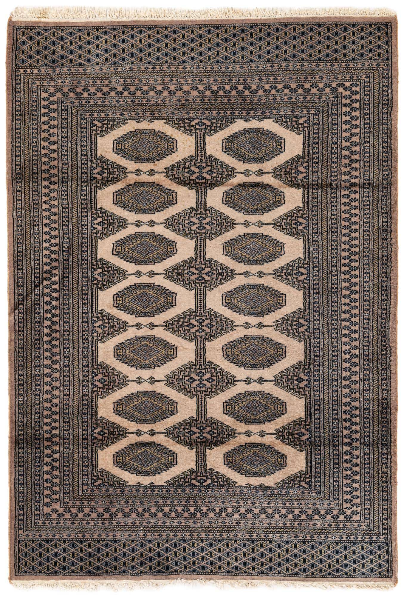 4' 3 x 6' 2 Hand Knotted Bokhara Oriental Wool Rug