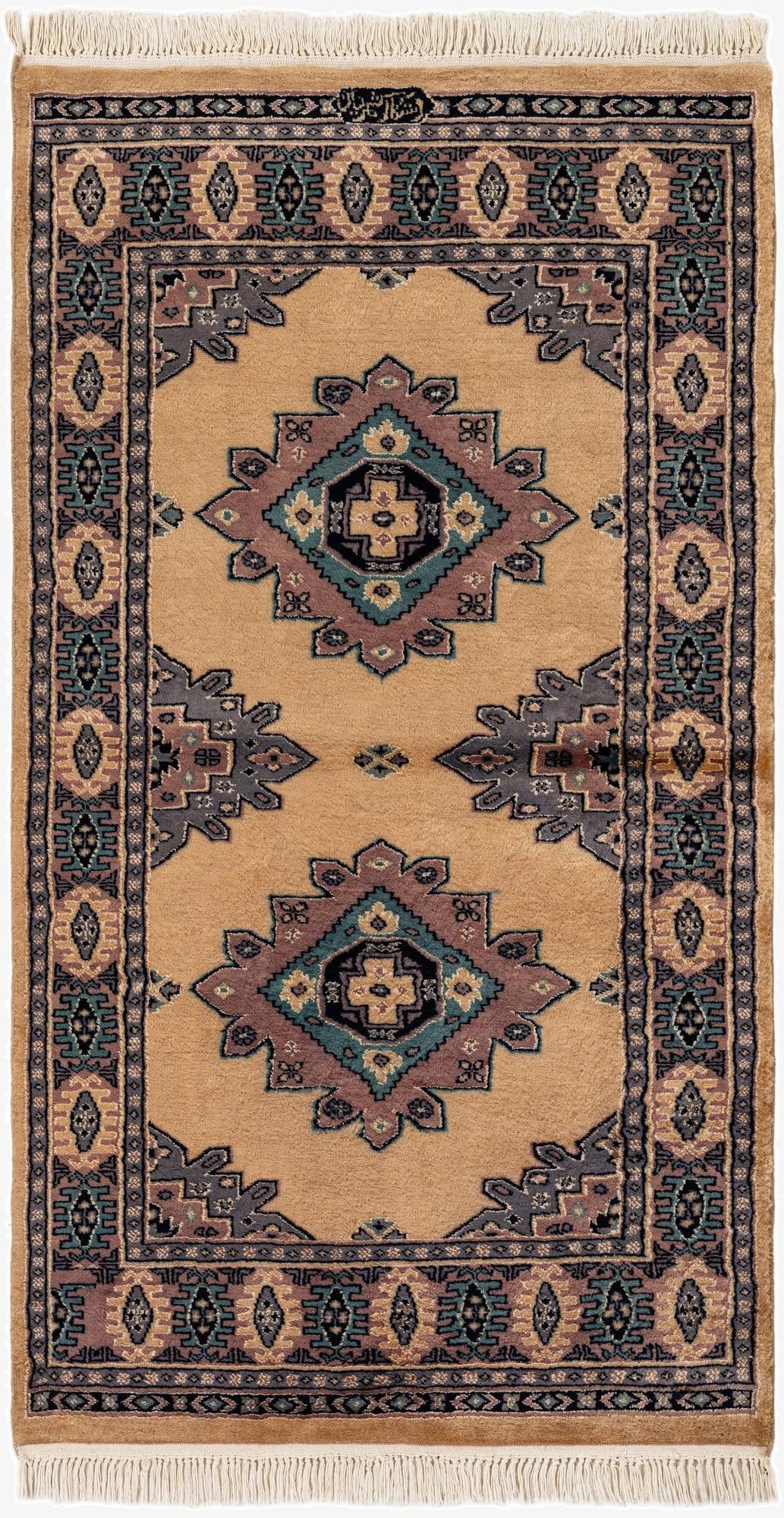 3' 1 x 5' 6  Hand Knotted Bokhara Oriental Rug