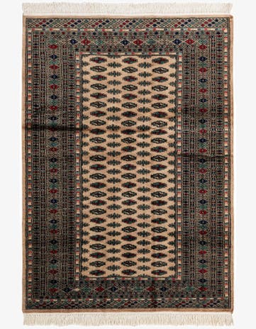 4' 4 x 6' Hand Knotted Bokhara Oriental Wool Rug
