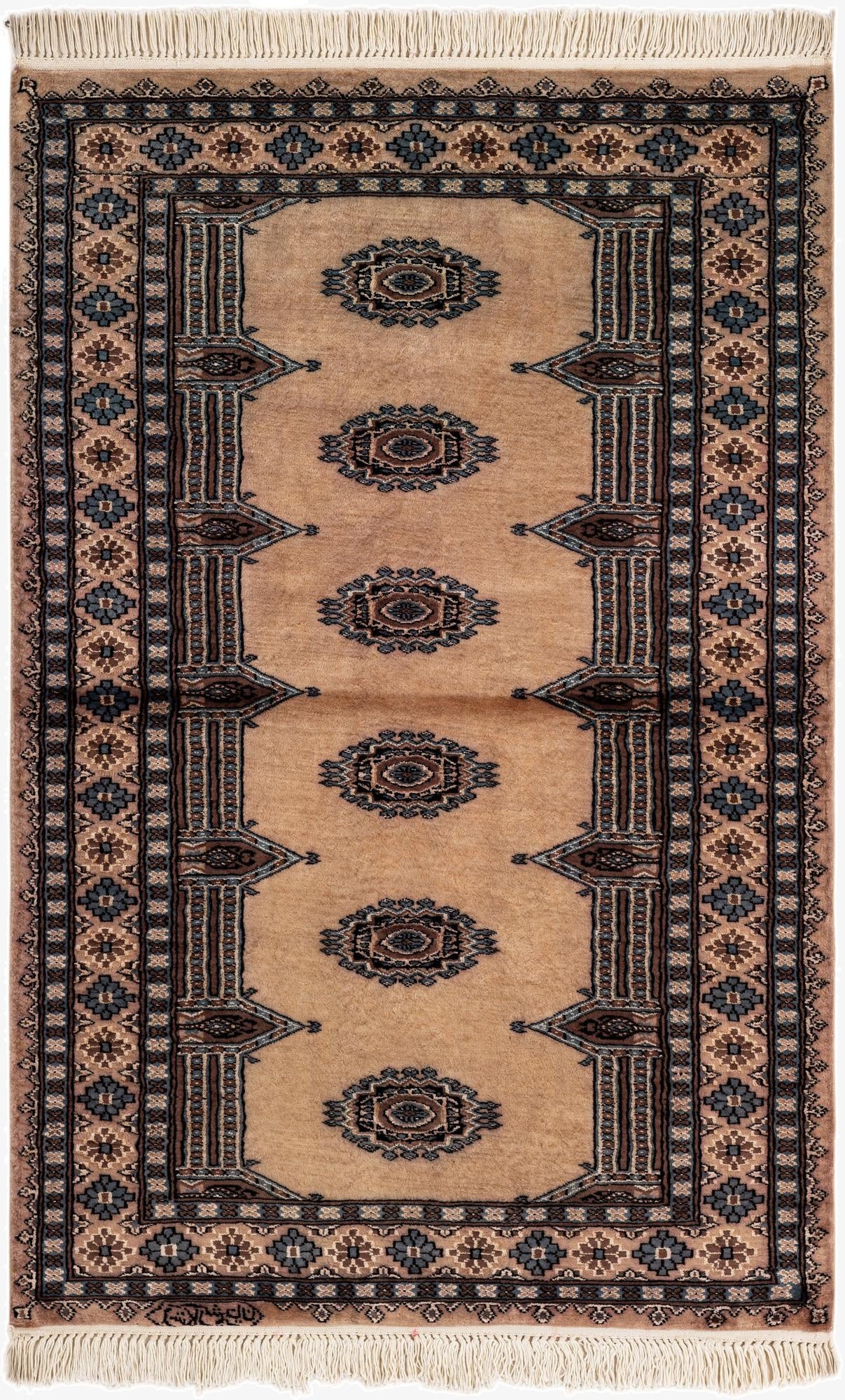 3' 4 x 5' 1  Hand Knotted Bokhara Oriental Rug