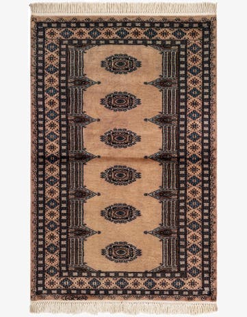 3' 4 x 5' 1 Hand Knotted Bokhara Oriental Rug