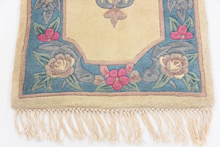 Detail image of 2' 4 x 4' 7 Carved Pekin Wool Rug