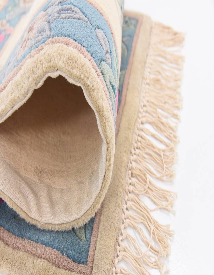 Detail image of 2' 4 x 4' 7 Carved Pekin Wool Rug