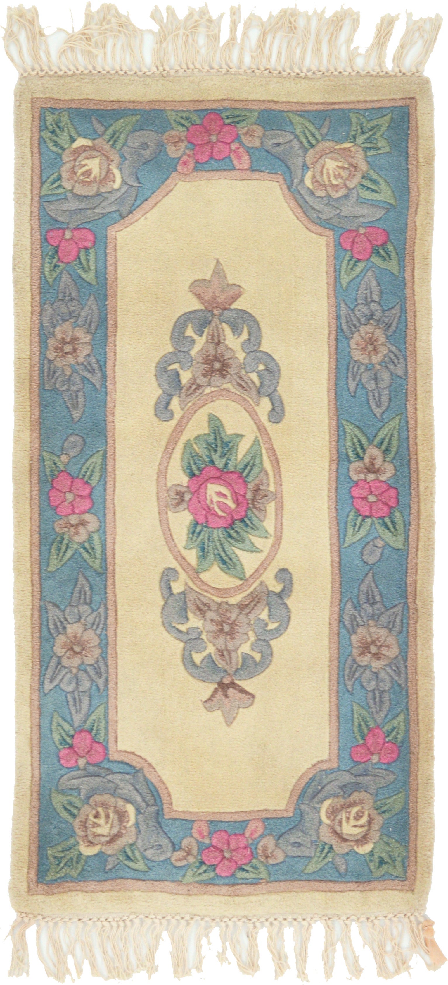 2' 4 x 4' 7 Carved Pekin Wool Rug