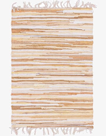Beige Hand Woven Chindi Cotton Rug
