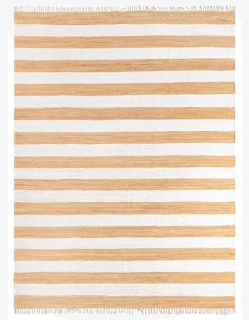 Beige Hand Woven Chindi Rag Rug