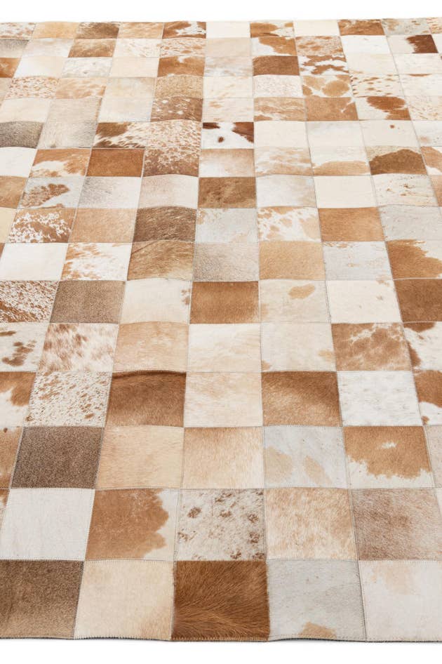 Detail image of 8' 1 x 9' 11 Cowhide - Patchwork Rug