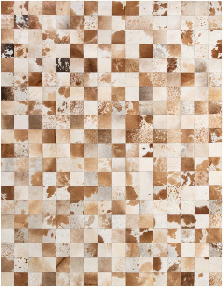 Detail image of 8' 1 x 9' 11 Cowhide - Patchwork Rug